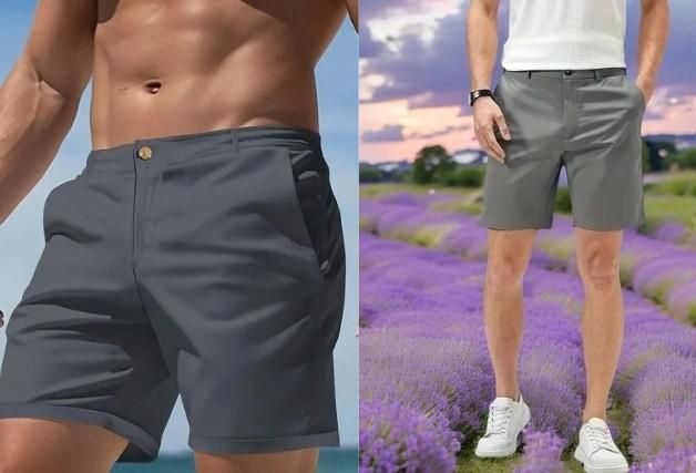 Men's Sleek Solid Casual Shorts Pack of 2 (Dark Grey-Light Grey)